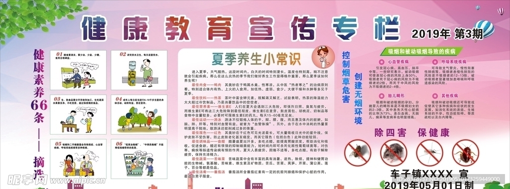 健康教育宣传栏  夏季