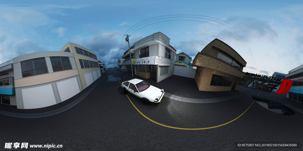 AE86街景卡通材质白模全景1