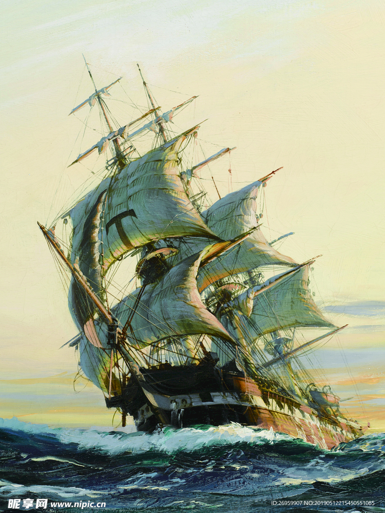 油画素材图片 乘风破浪