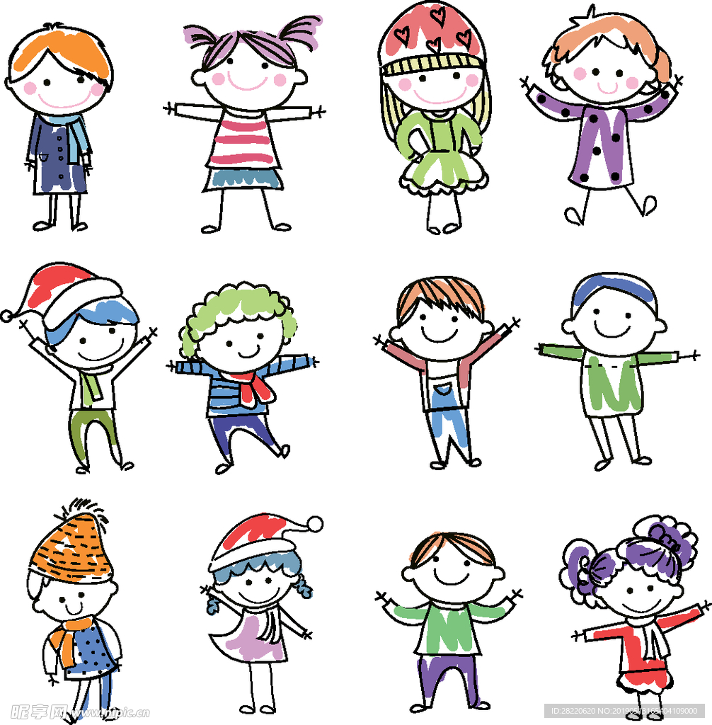 儿童画小人图案