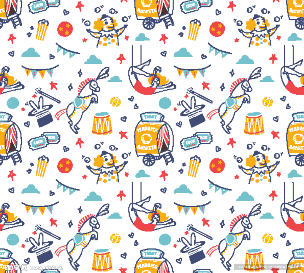 可爱马戏团卡通涂鸦