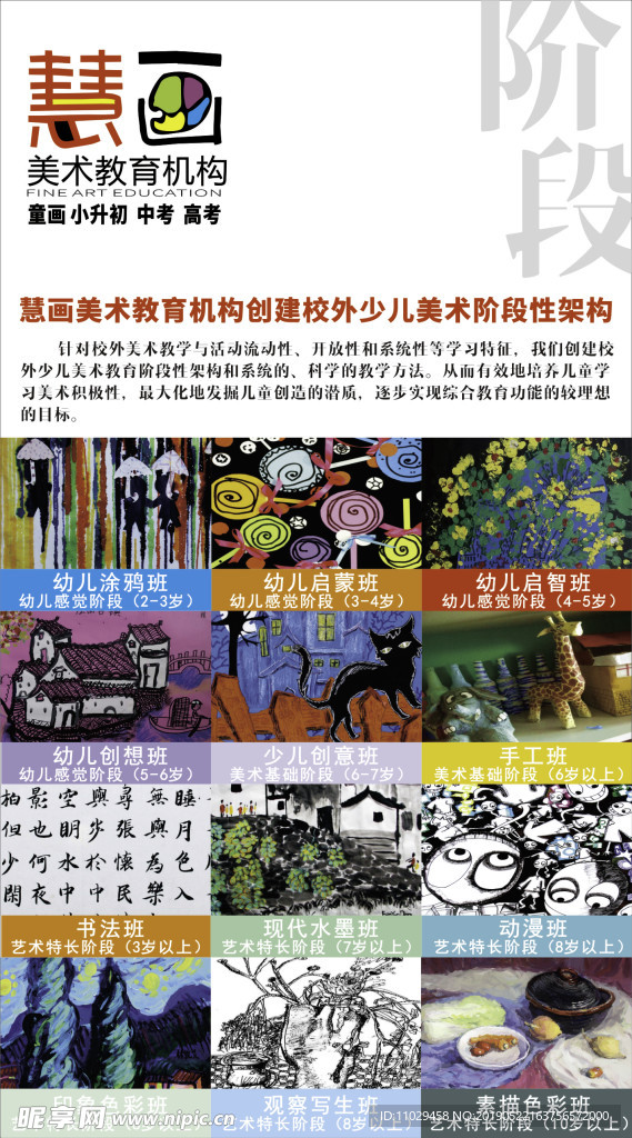 慧画 美术培训 美术展板 培训