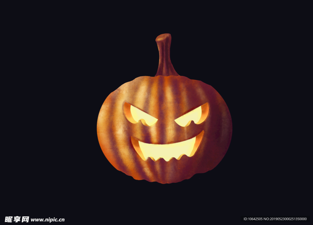 万圣节恐怖南瓜灯PSD素材