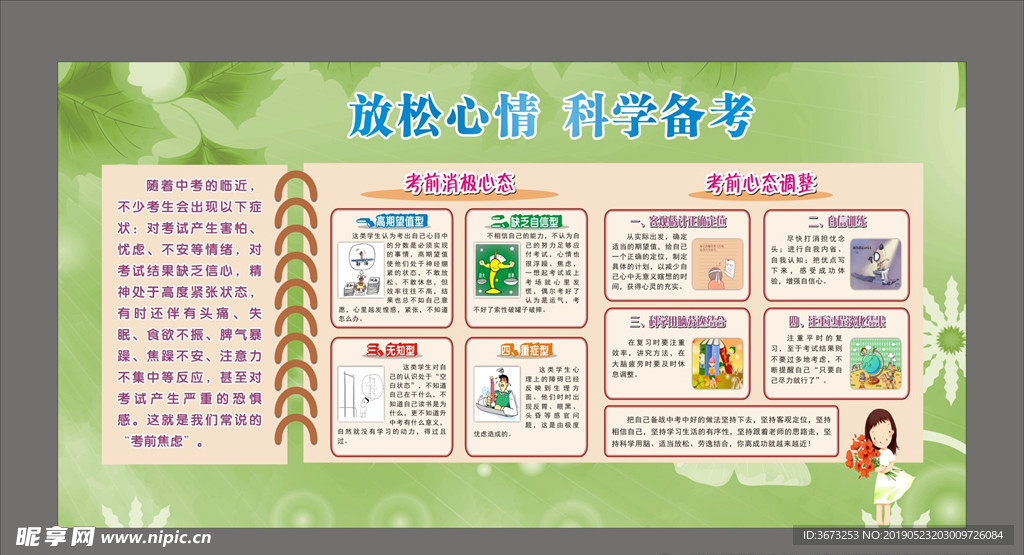 考试心理辅导展板