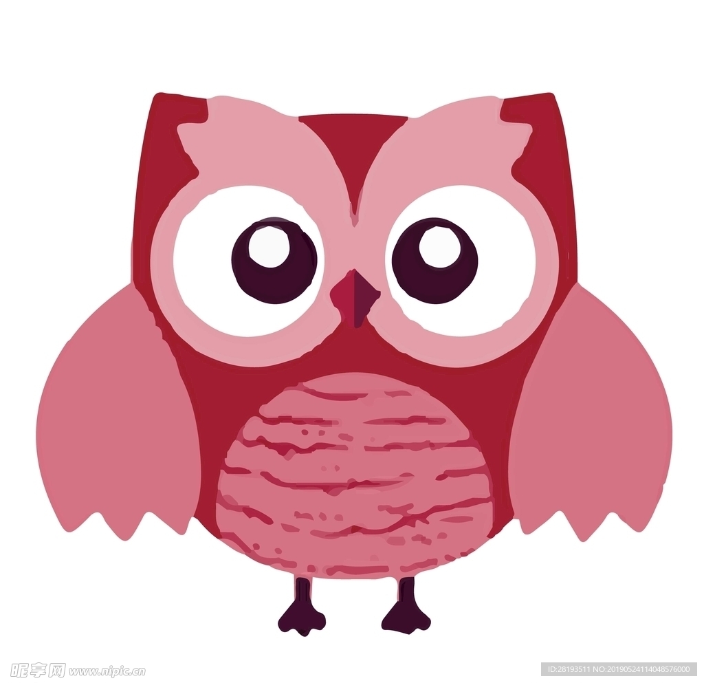 粉色手绘猫头鹰