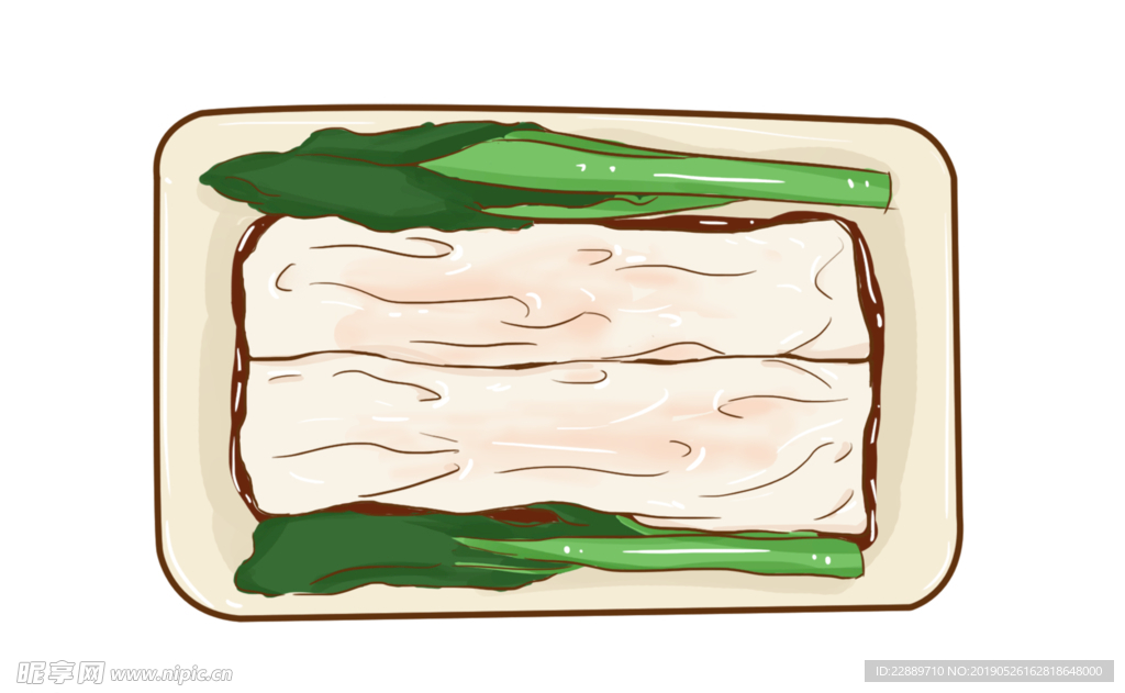 卡通手绘美食肠粉