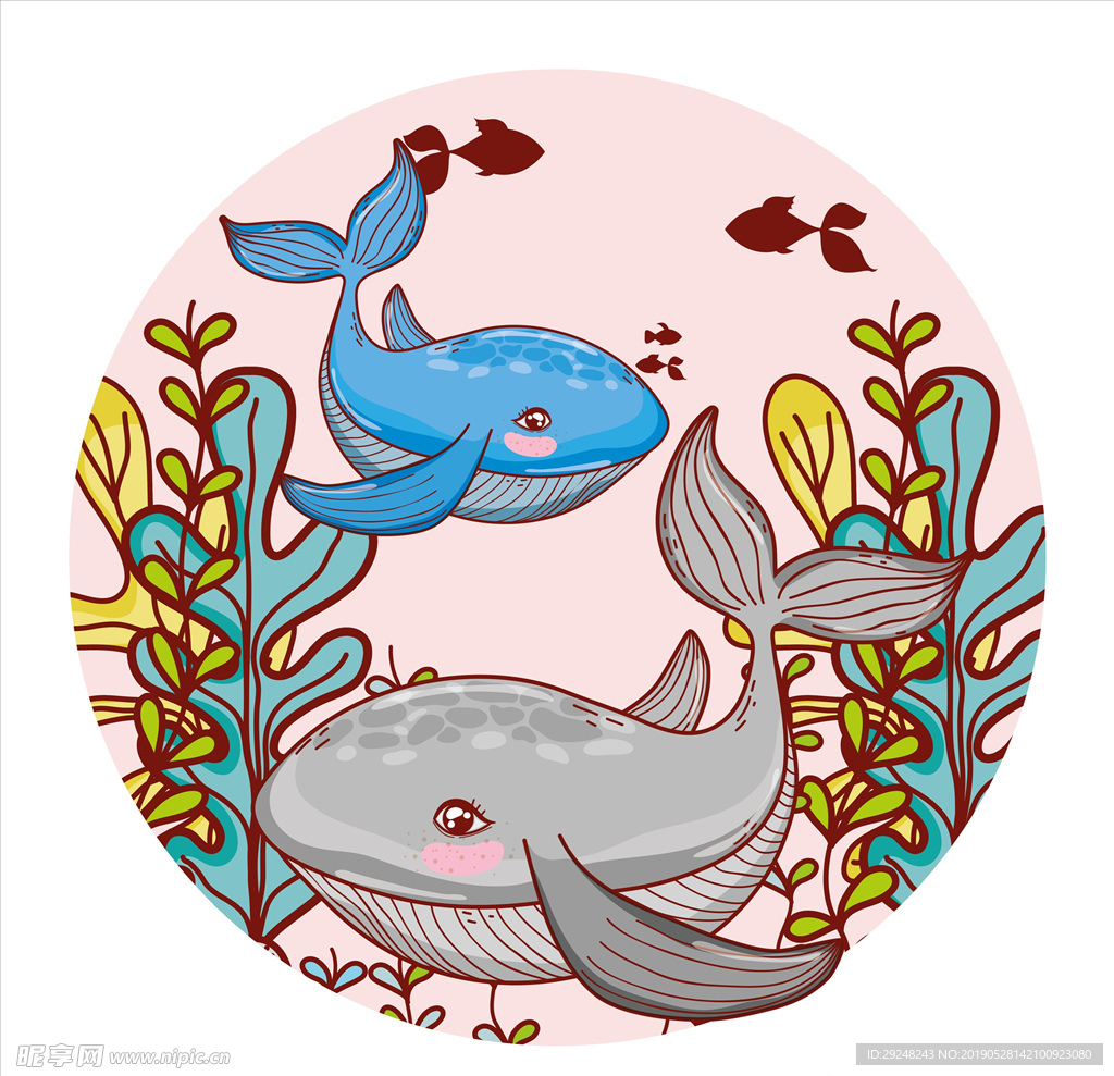 卡通鲸鱼