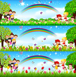 六一学校大气舞台背景