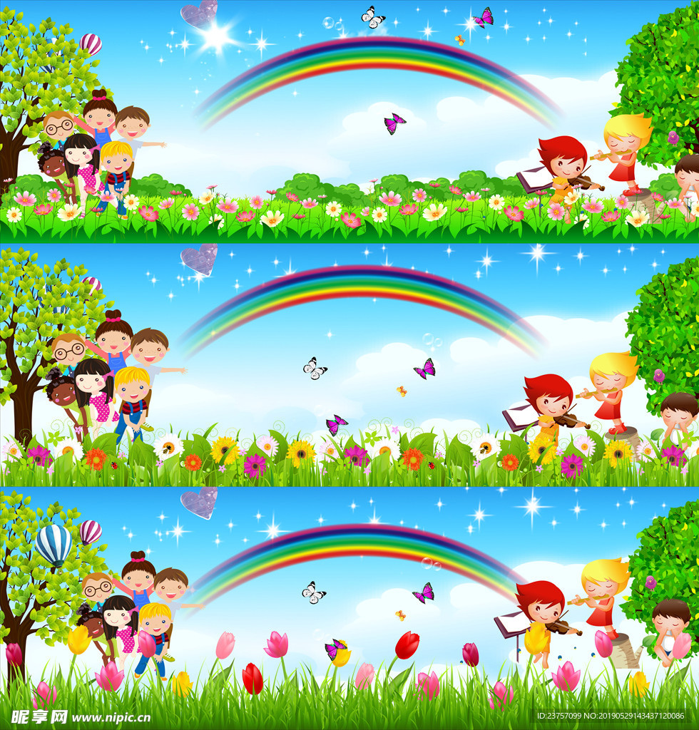 六一学校大气舞台背景