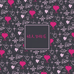 水彩情人节小心脏和星组合图案海