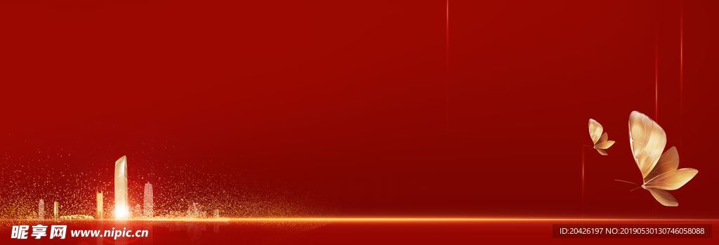 地产 红色 开盘 背景 大气