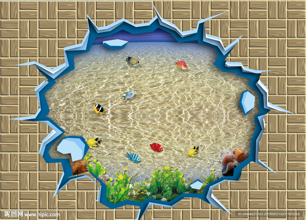 3D海滩立体地画