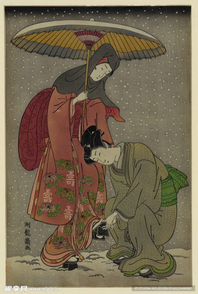 矶田湖龙斋浮世绘作品