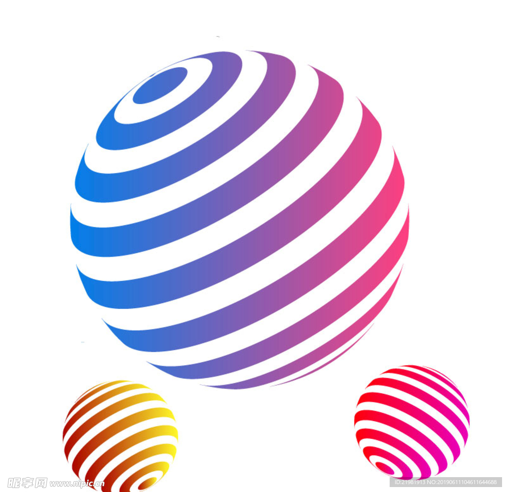 彩色条纹镂空球体