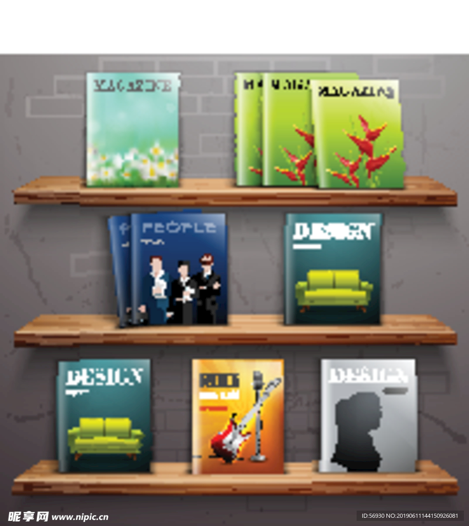 杂志图书架ui