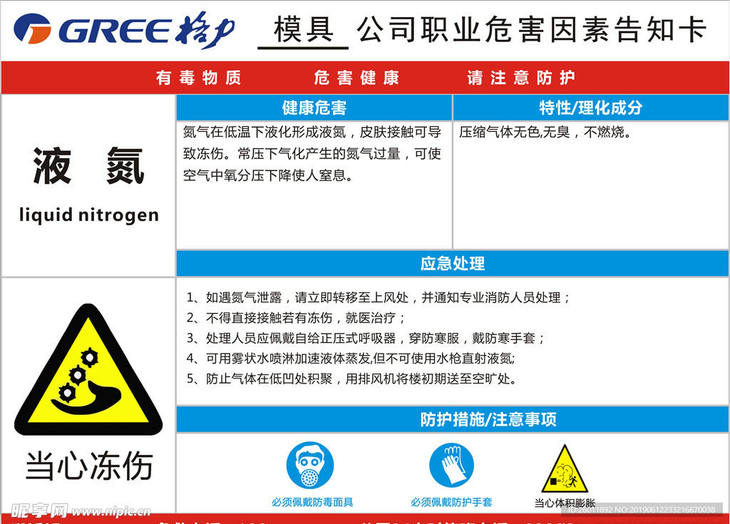 氮气健康职业告知卡