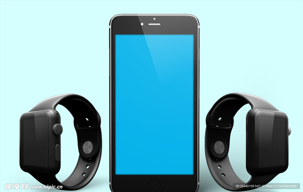 智能手表贴图样机设计手环数码模