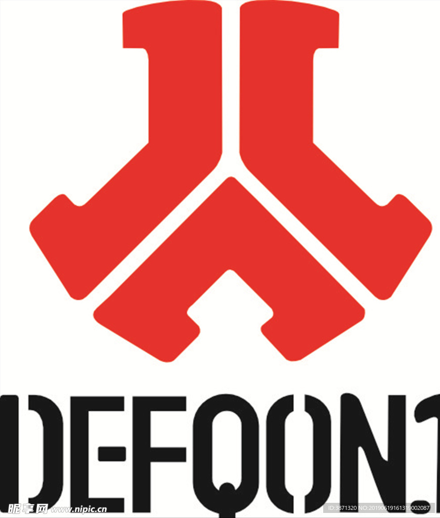 logo 标志  红黑配