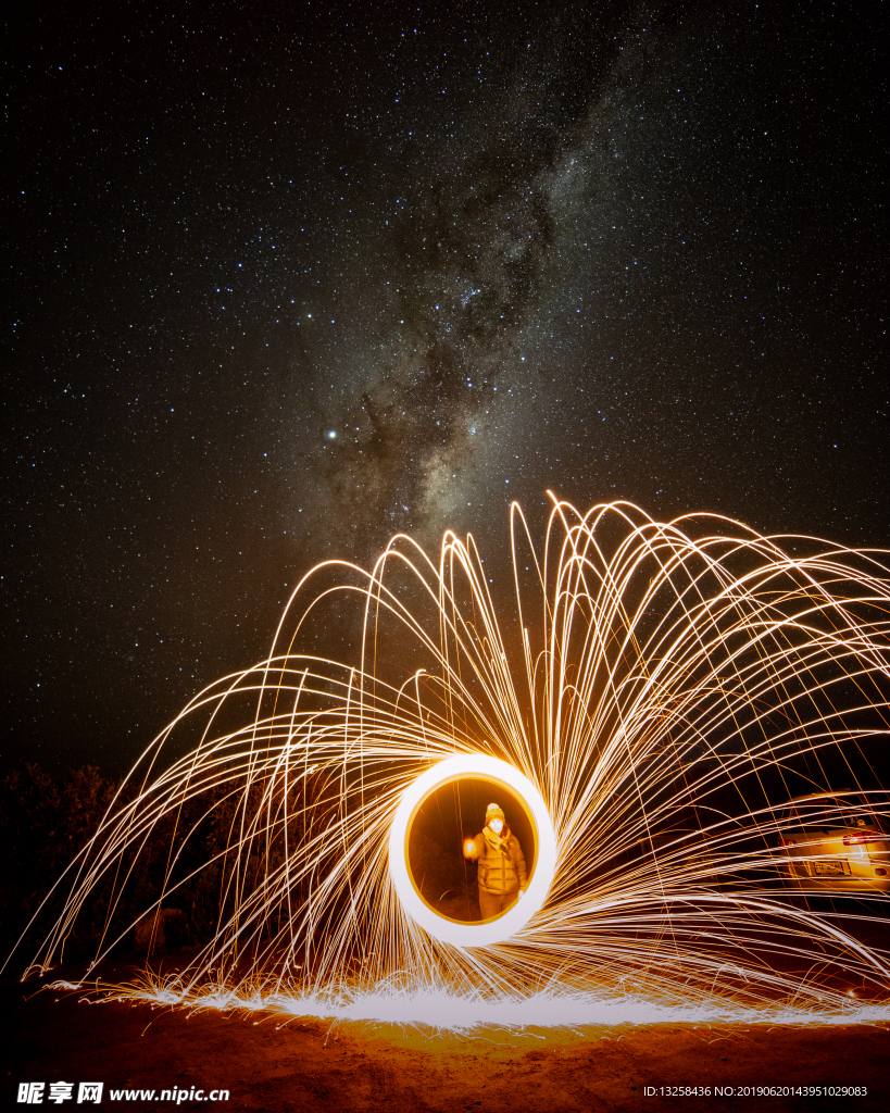 星空火花光环背景