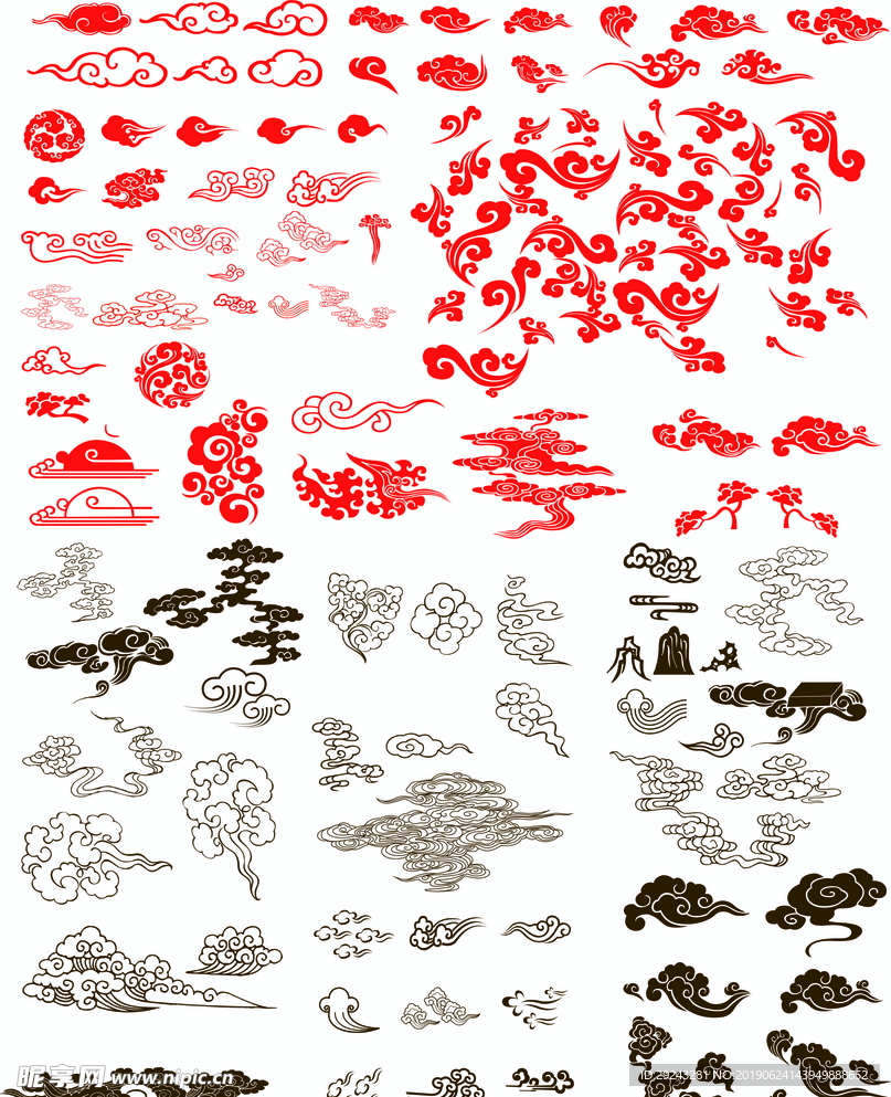 祥云 酒包装矢量图底纹AI