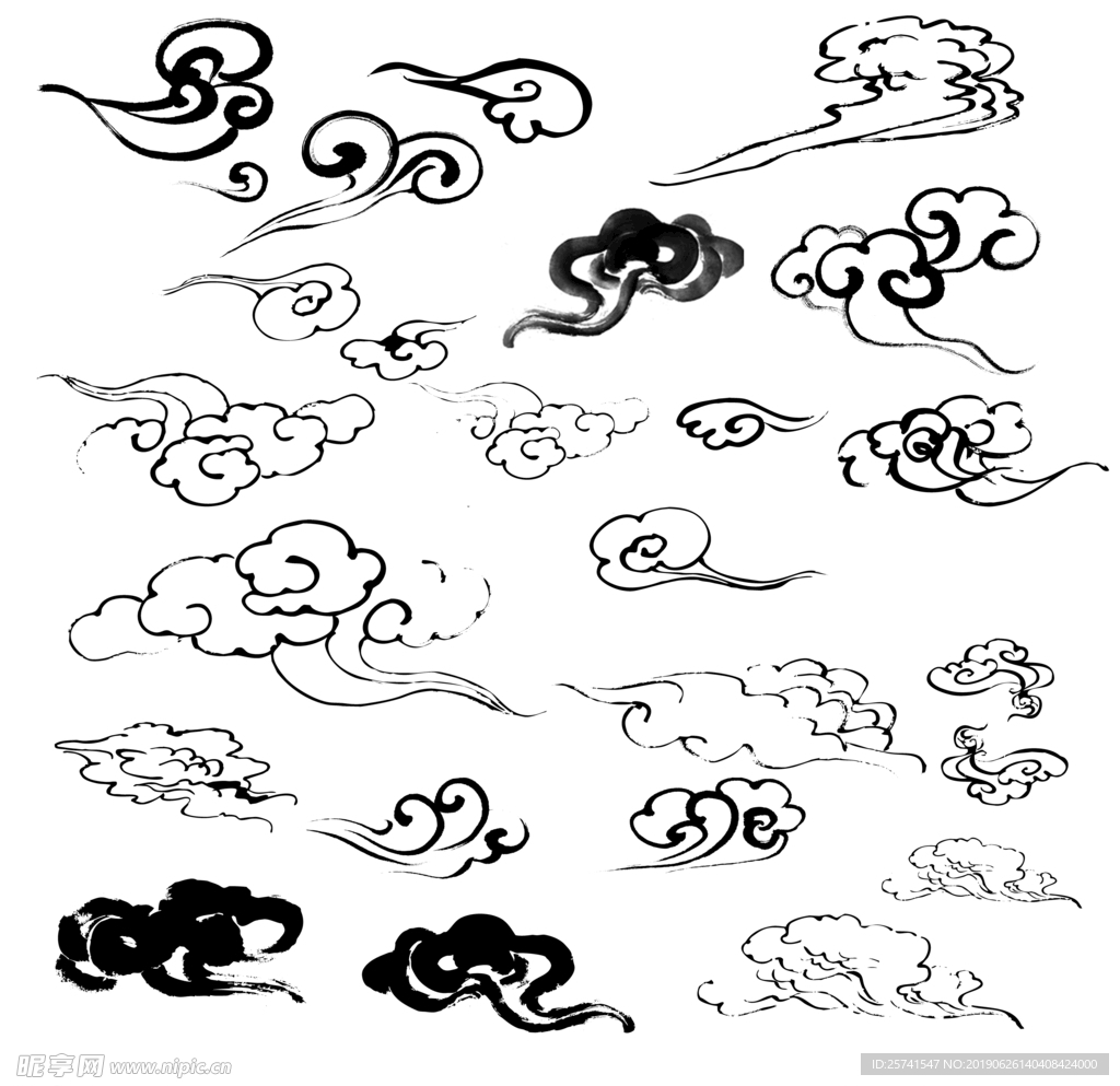 水墨祥云素材