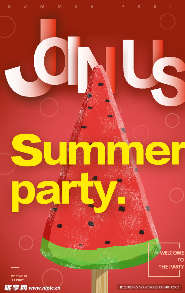 西瓜冰棍雪糕海报