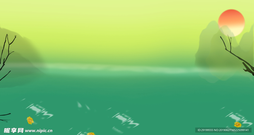 电商轮播背景图绿色