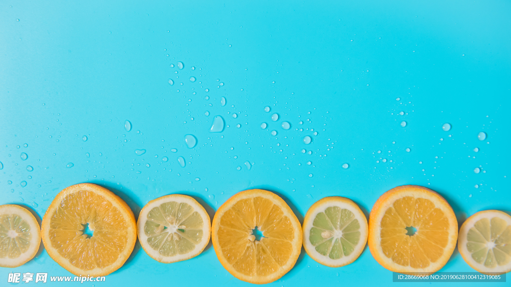 夏日清新橙子水果背景