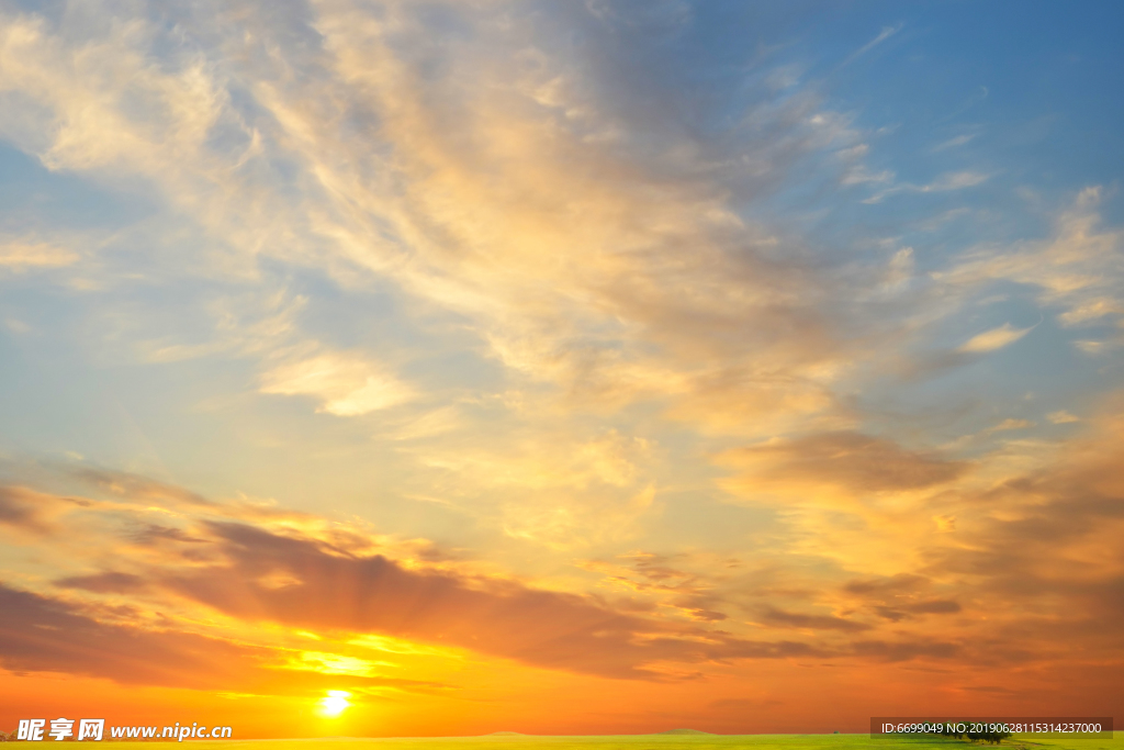 蓝天 白云 晚霞