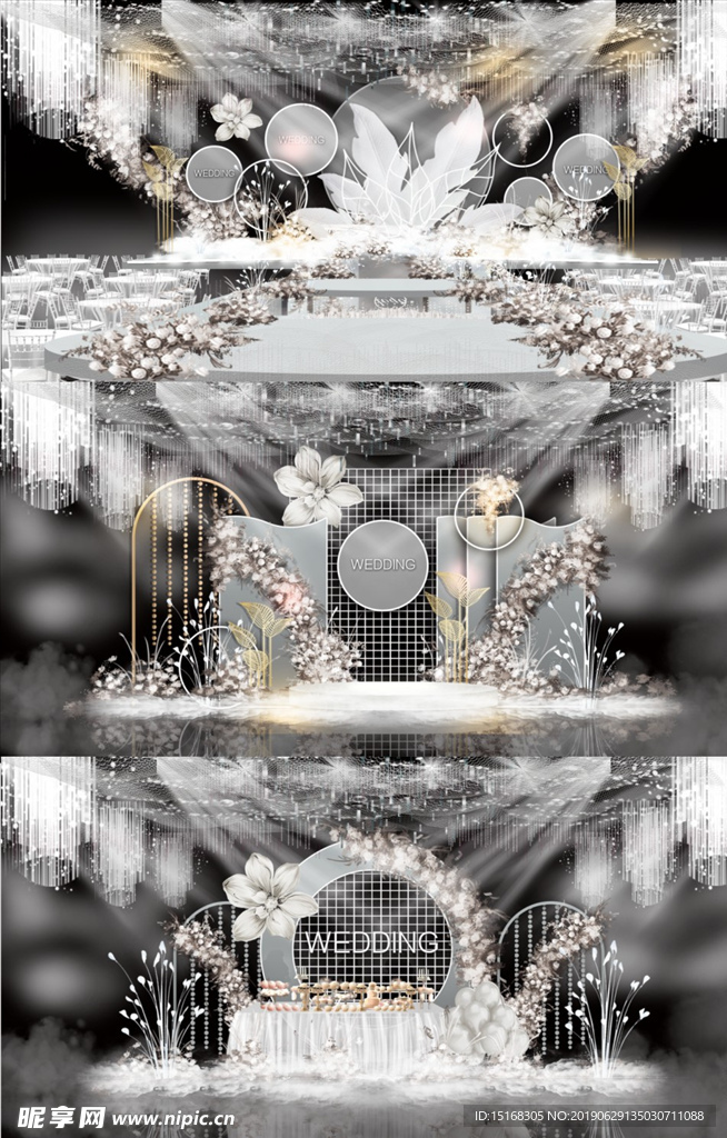 高级灰色婚礼效果图