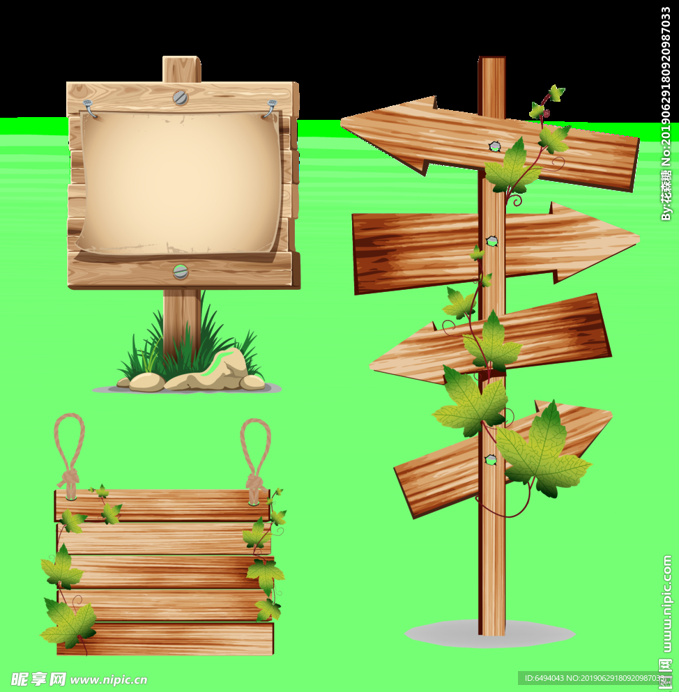 木头指示牌