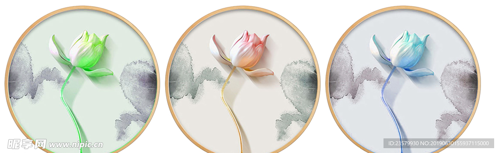 荷花立体装饰画