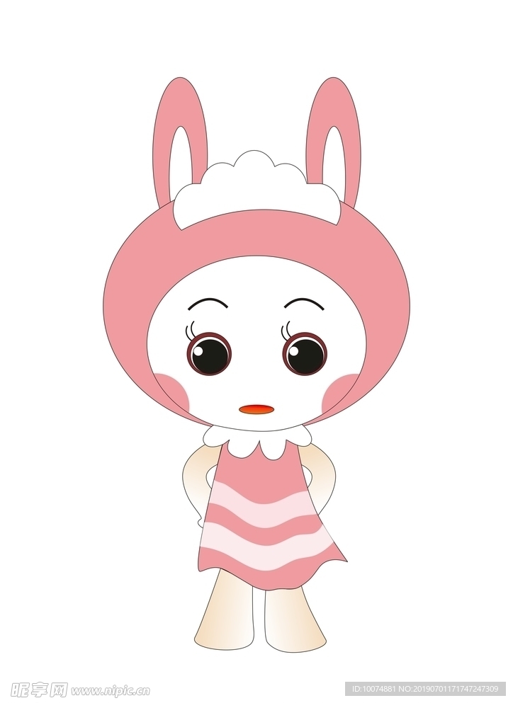 可爱耳朵帽子女孩