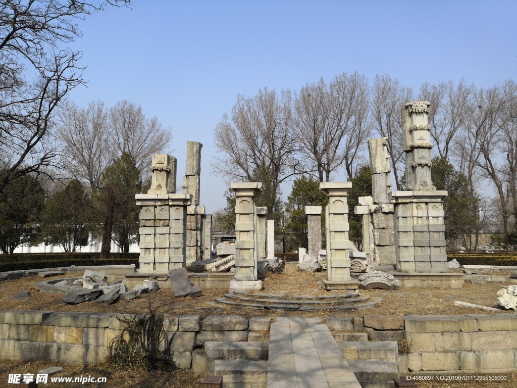 北京旅游 圆明园 古典园林 石