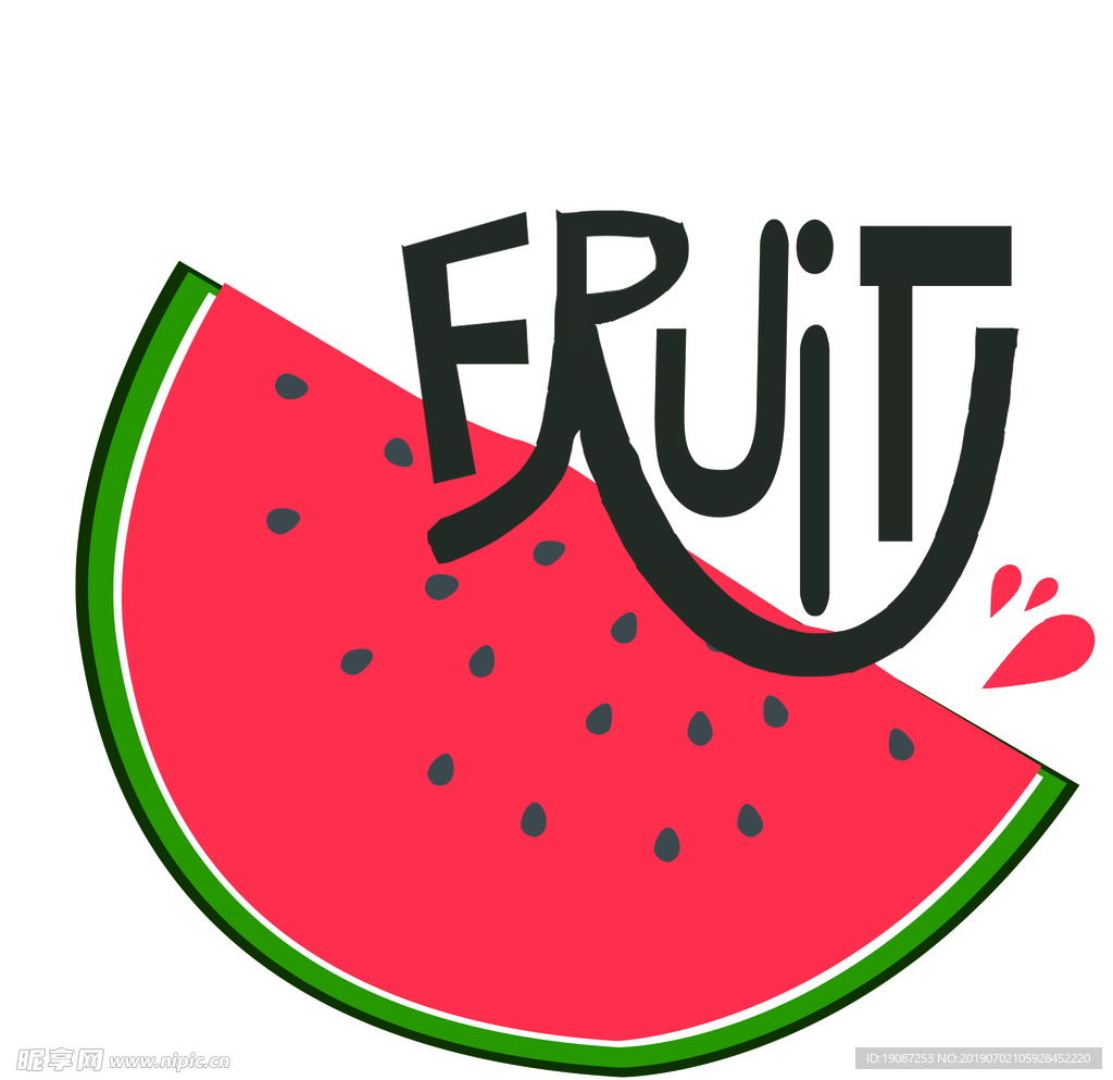 手绘西瓜水果店门头标志