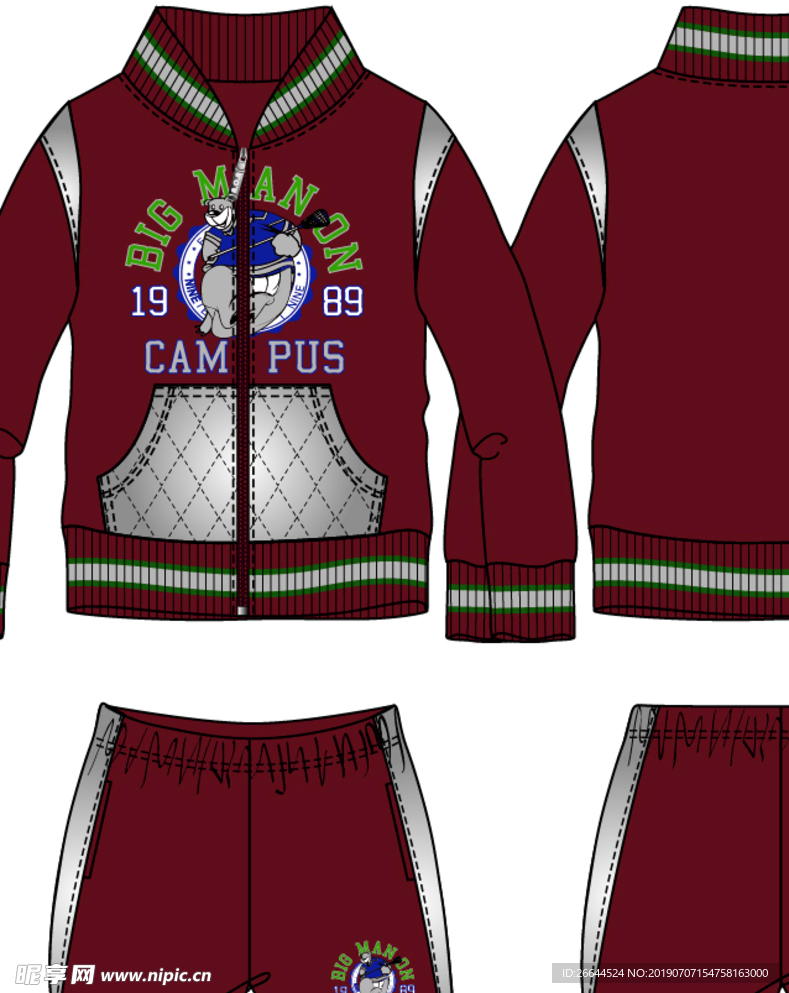 款式图 英文 熊