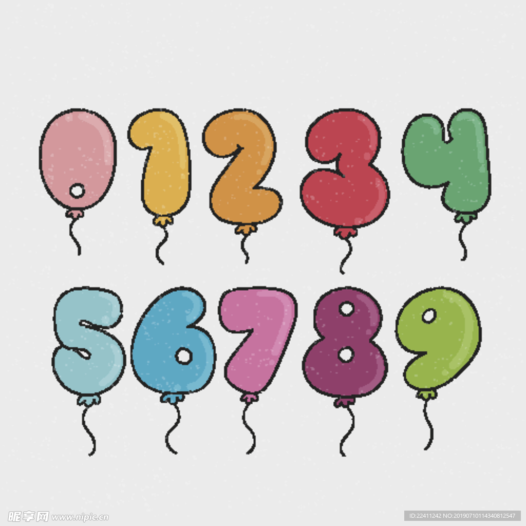 卡通数字气球