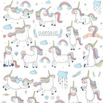 可爱手绘独角兽png图