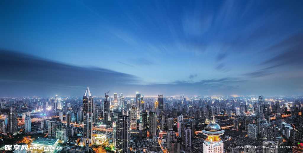 城市全景图夜景图 高楼大厦
