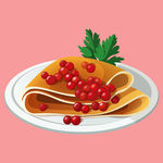 高清卷皮花生早餐矢量