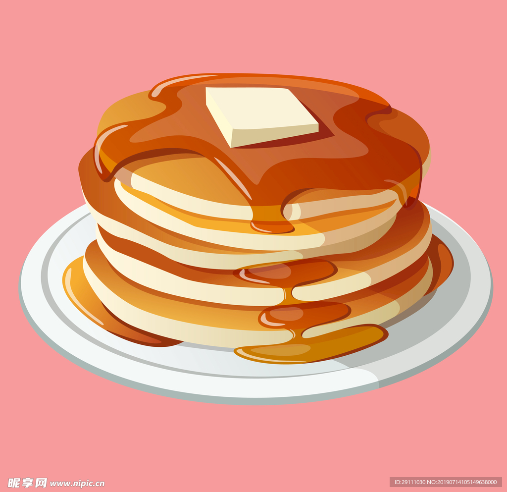 高清汉堡面包食物矢量