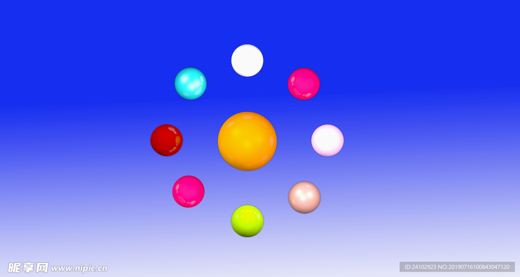 球体圆球色彩七彩球发光球