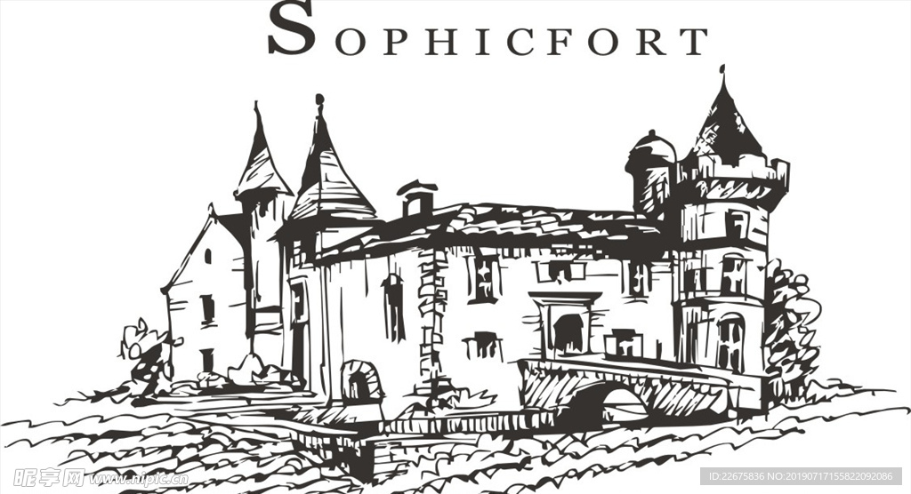 硅藻泥图欧式城堡