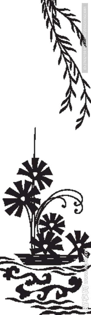 矢量花纹 花瓣花朵 花藤绿叶