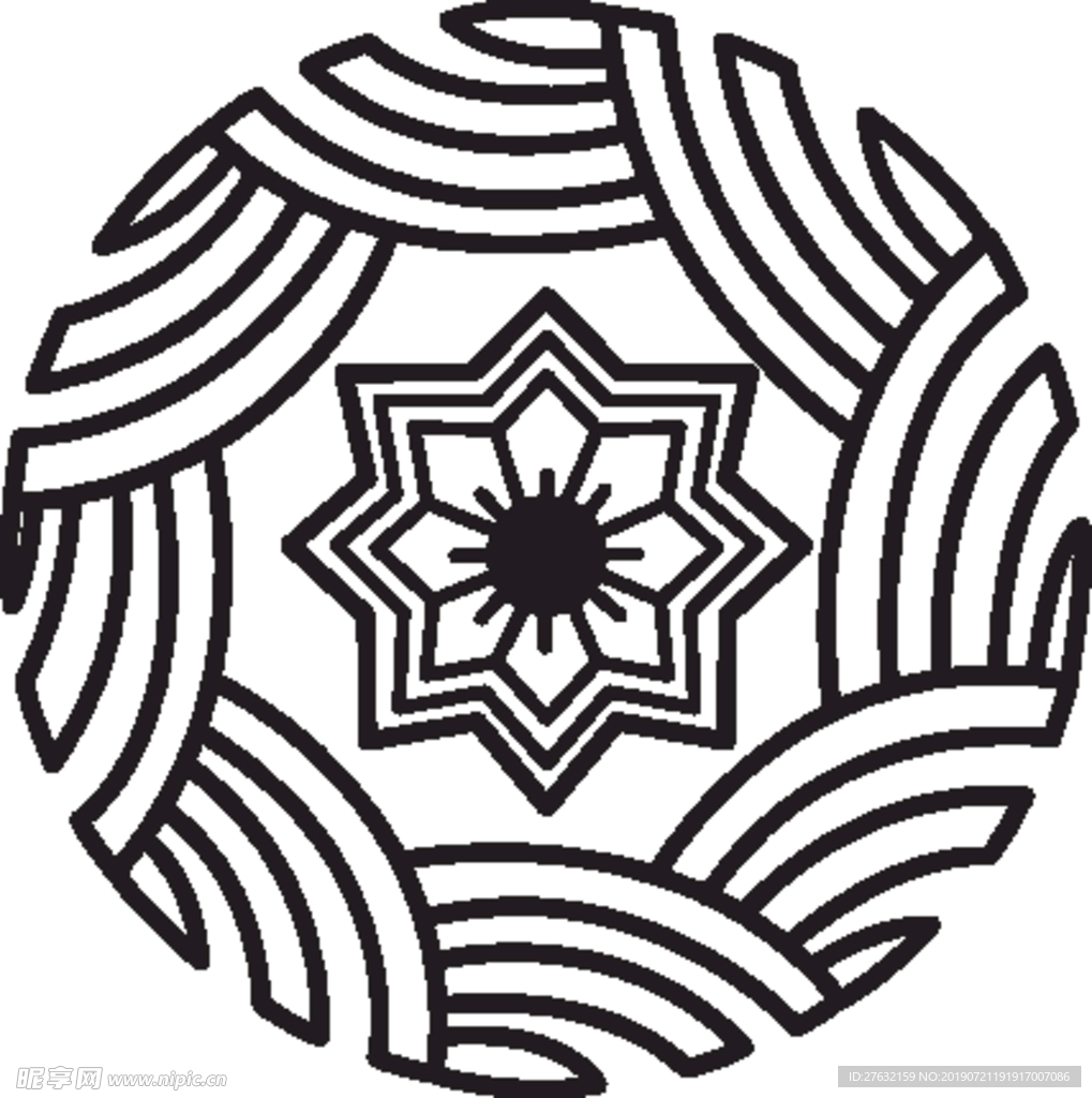 时尚花纹 矢量花纹 花瓣星纹