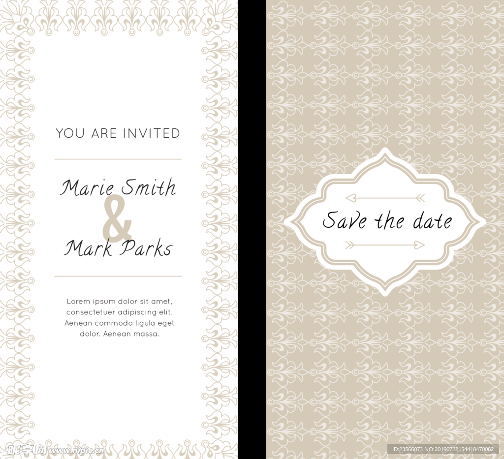 复古英伦婚礼邀请卡背景