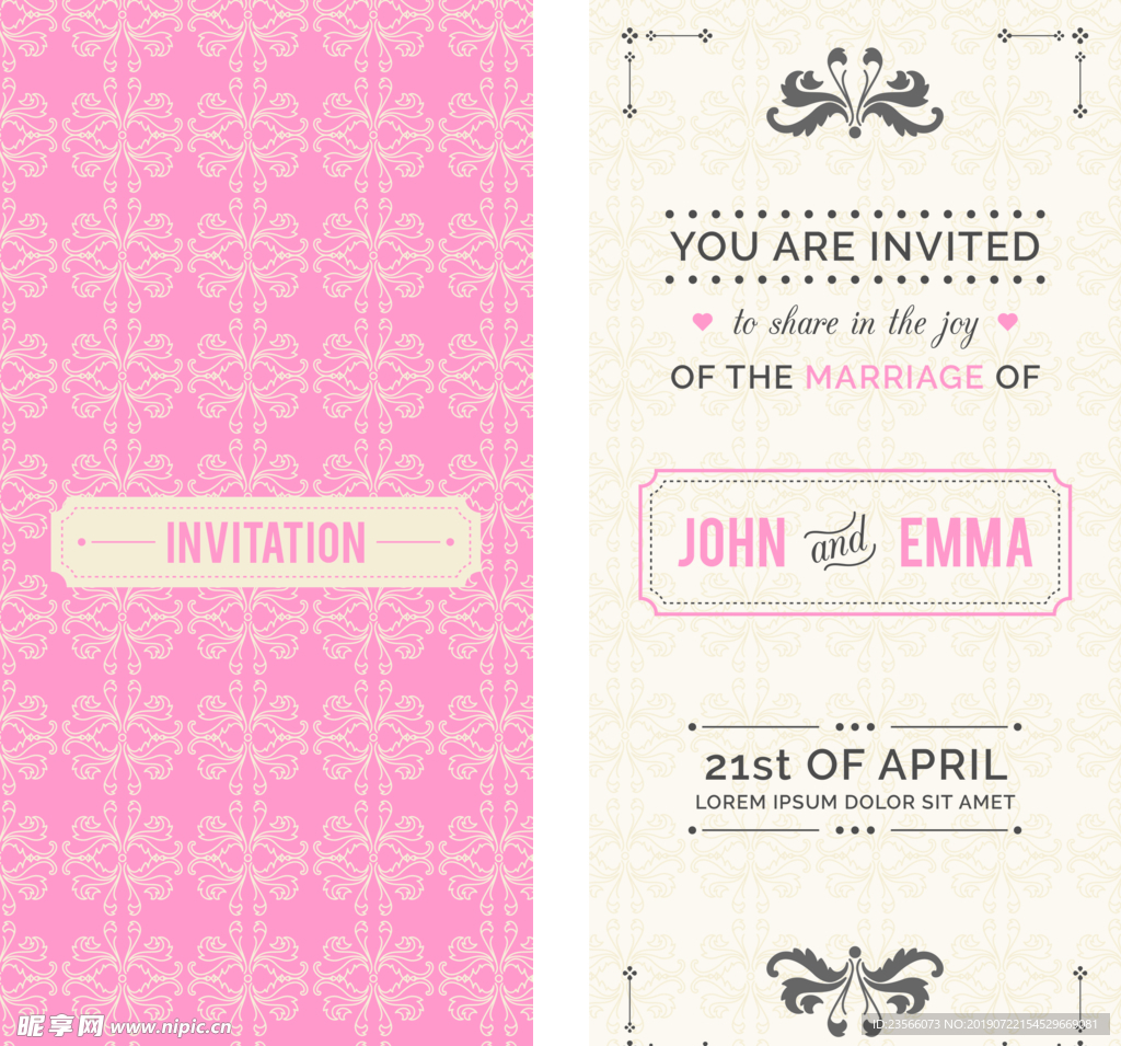 复古英伦婚礼邀请卡背景