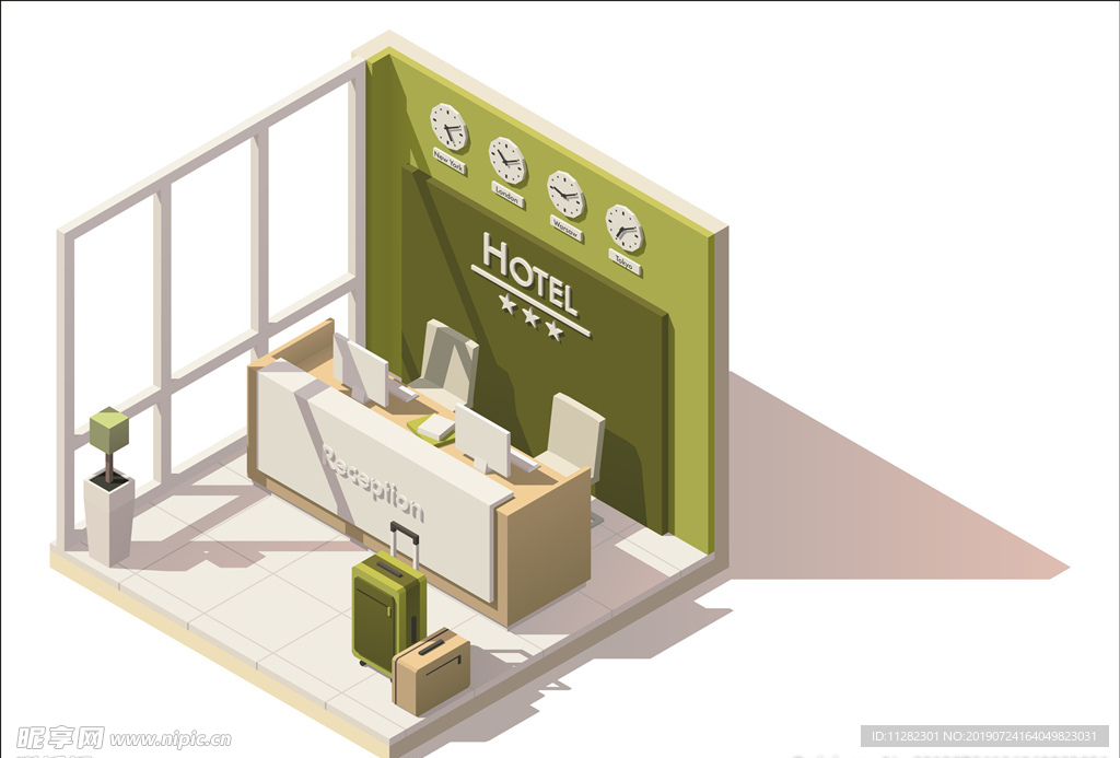 酒店前台剖面图