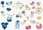 可爱婴儿用品矢量素材