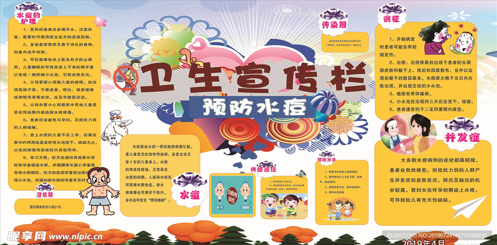 预防水痘卫生宣传栏